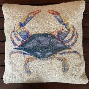 Wool  Blue Crab Pillow